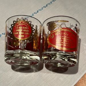 COPY - COPY - Vintage Hazel Atlas rocks glasses Set of 2 Perfect Gold trim all …